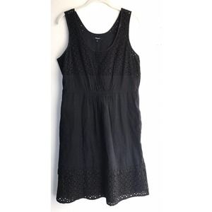 Madewell Eyelet Lovesong Dress Black